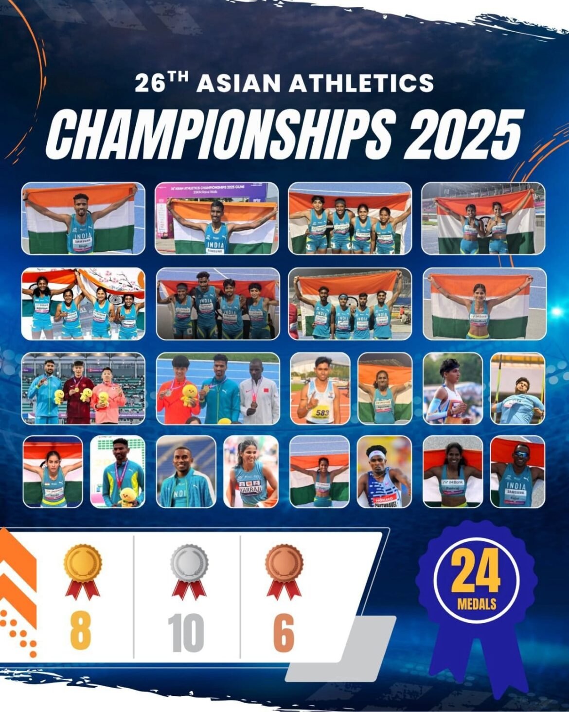 प्रधानमंत्री ने एशियाई एथलेटिक्स प्रतियोगिता 2025 में भारतीय दल को उनके शानदार प्रदर्शन के लिए बधाई दी