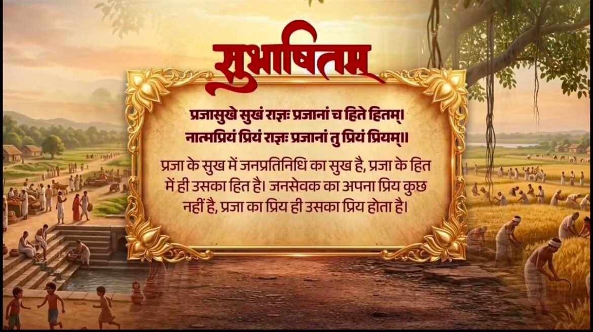 प्रधानमंत्री श्री नरेन्द्र मोदी ने जन प्रतिनिधि के सार का उल्लेख करते हुए संस्कृत सुभाषितम् को साझा किया