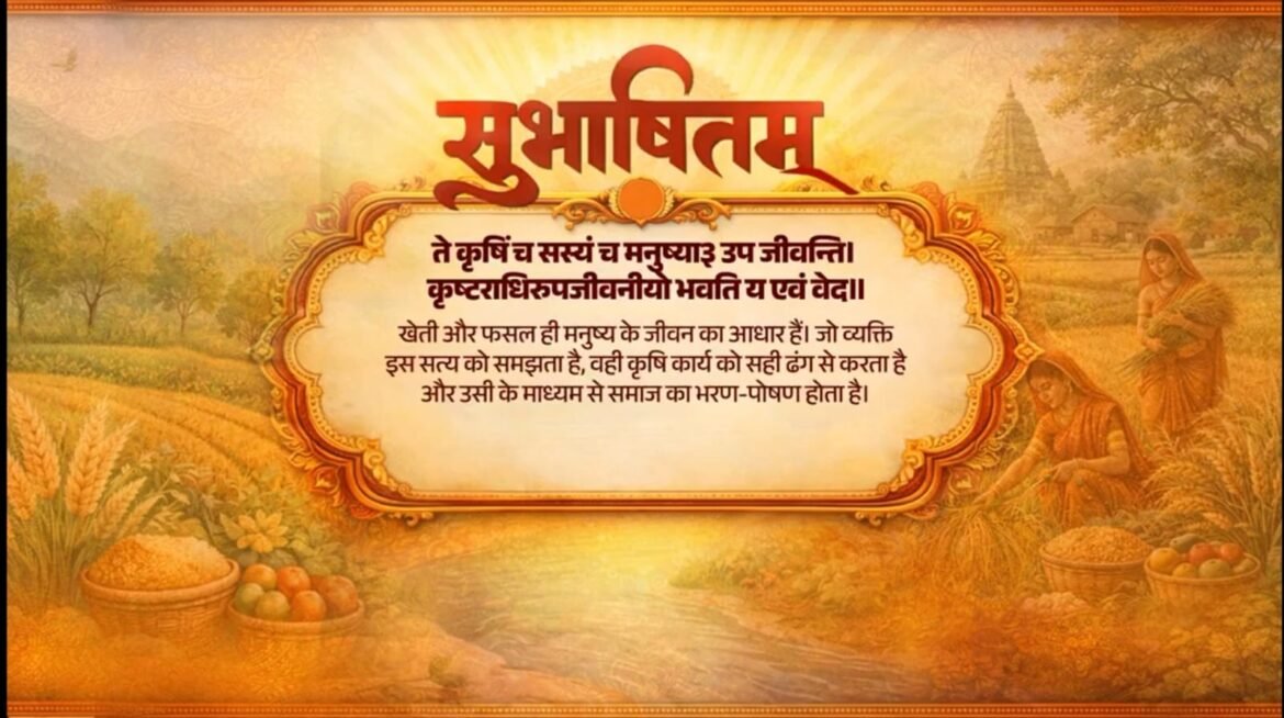 प्रधानमंत्री ने कृषि और फसलों को मानव जीवन का आधार बताने वाला संस्कृत सुभाषितम् साझा किया