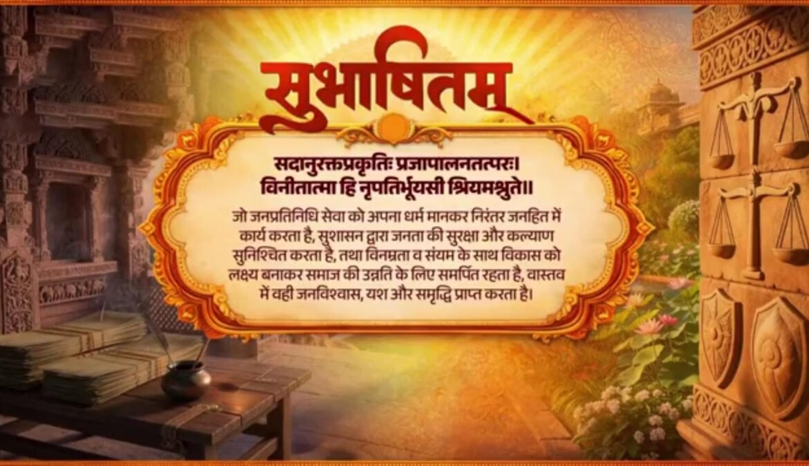 प्रधानमंत्री ने सार्वजनिक सेवा को सुशासन की सबसे बड़ी कसौटी और जनता का विश्वास अर्जित करने के माध्यम को दर्शाने वाले संस्कृत सुभाषितम को साझा किया