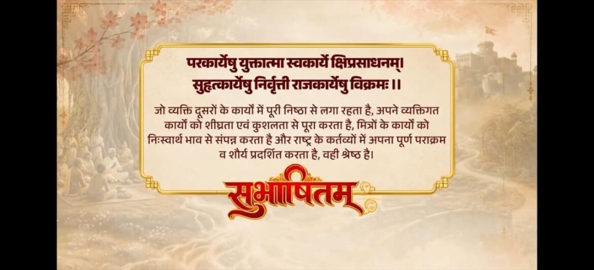 प्रधानमंत्री श्री नरेन्द्र मोदी ने एक आदर्श तथा वास्तविक अर्थों में उत्कृष्ट व्यक्ति के गुणों को को दर्शाने वाला संस्कृत सुभाषितम् साझा किया